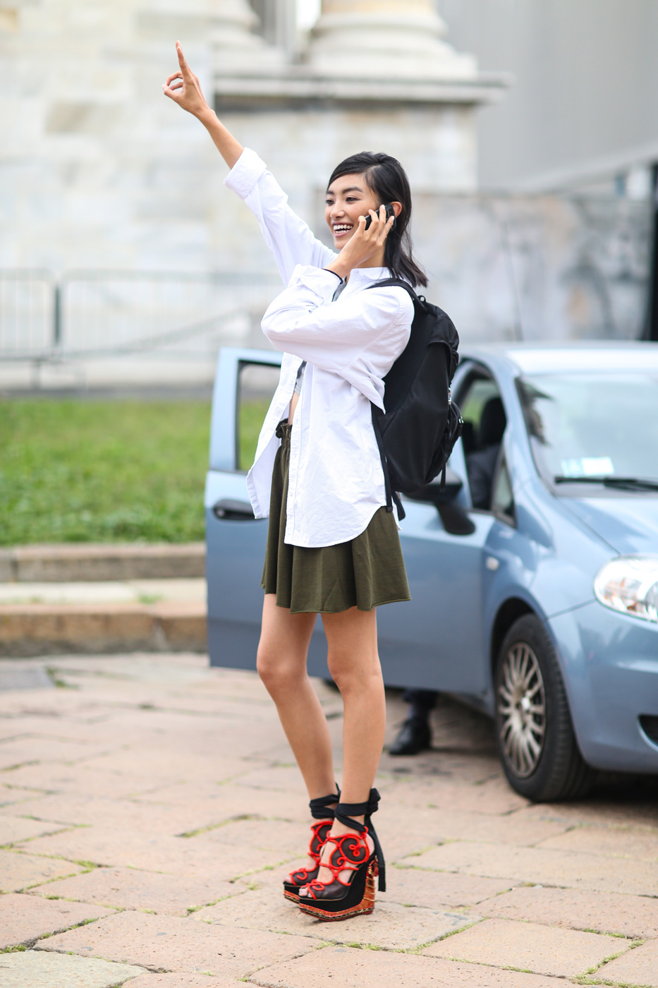 Model in casual outfit.