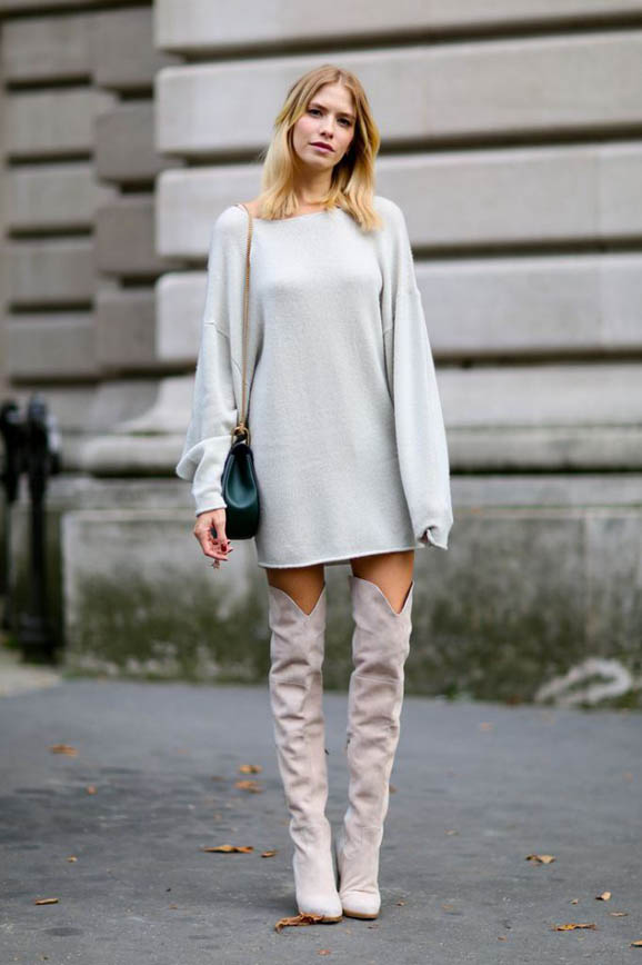 SweaterDress-in-light-Gray-and-Over-the-Knee-Boots