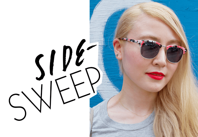 Beauty Street Style: Side-Swept Hair and Floral Sunglasses