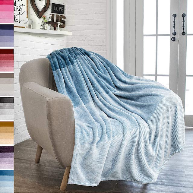 PAVILIA Flannel Fleece Ombre Throw