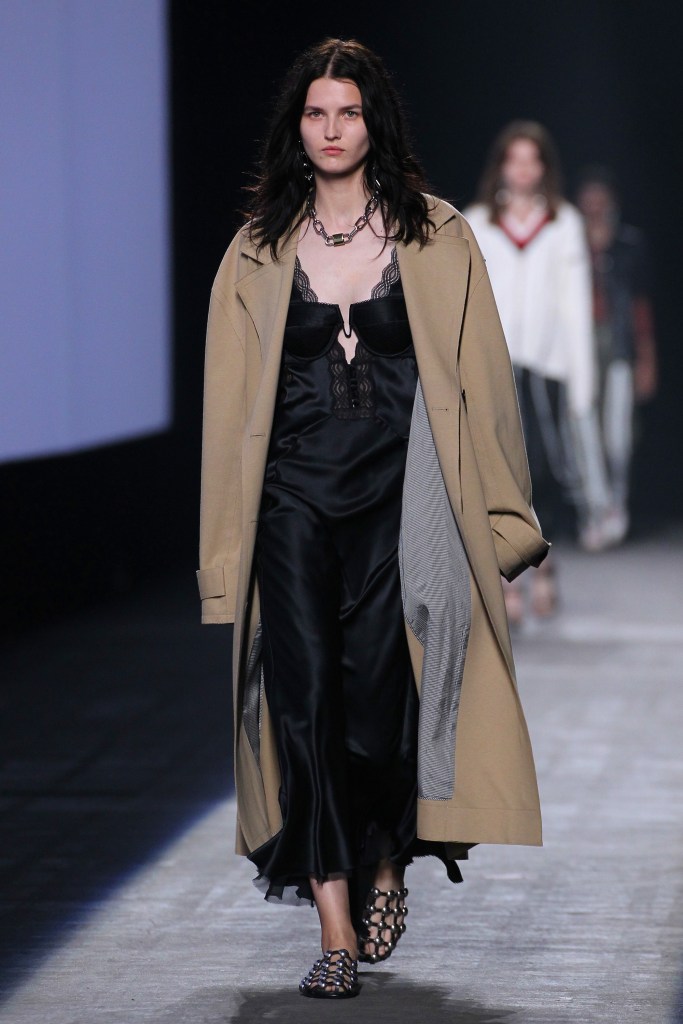 NEW YORK, NY - SEPTEMBER 12:  A model walks the runway during the Alexander Wang Spring/Summer 2016 fashion show at Pier 94 on September 12, 2015 in New York City.  (Photo by Edward James/WireImage)