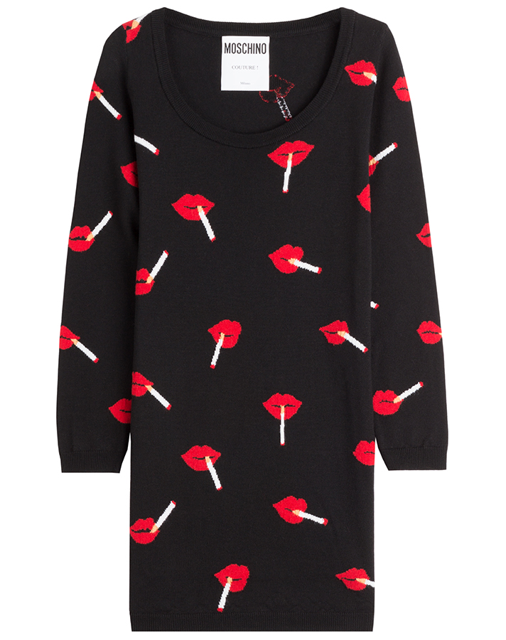 Moschino-Cigarette-Lips-Sweater-Dress