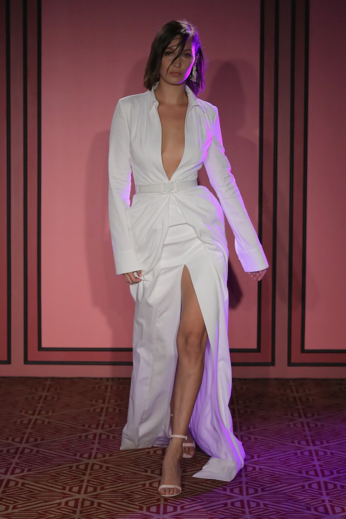 Bella Hadid Style: Wearing a white dress by Brandon Maxwell