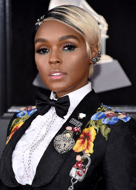 STYLECASTER | Beauty Looks at the 2018 Grammys | Janelle Monae