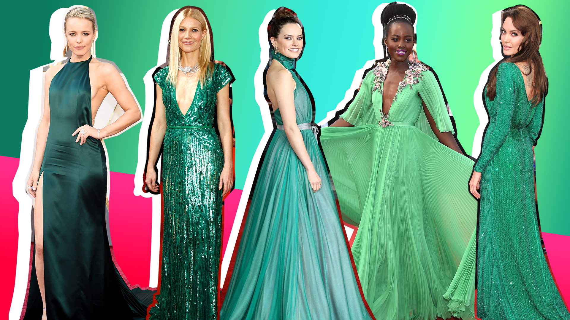 Celebrities in Green Dresses