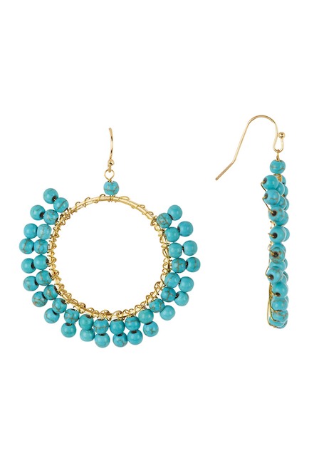 beaded circle drop earrings
