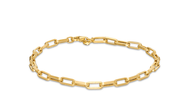 Zales Hollow Paper Clip Link Chain Bracelet