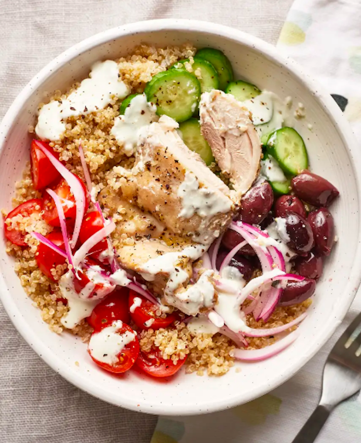STYLECASTER | Easy Grain Bowls That Are Great for Meal Prep | Greek Chicken Grain Bowls