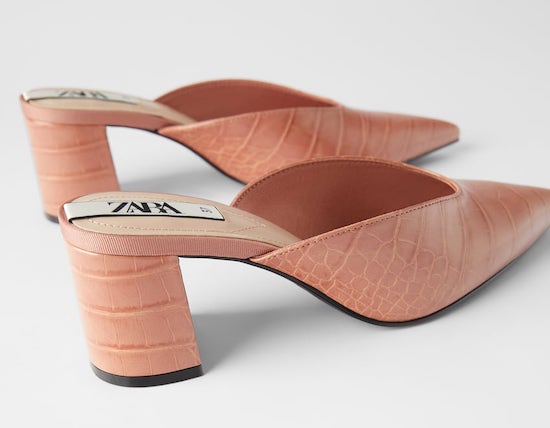 Zara Animal Embossed Pink Heels