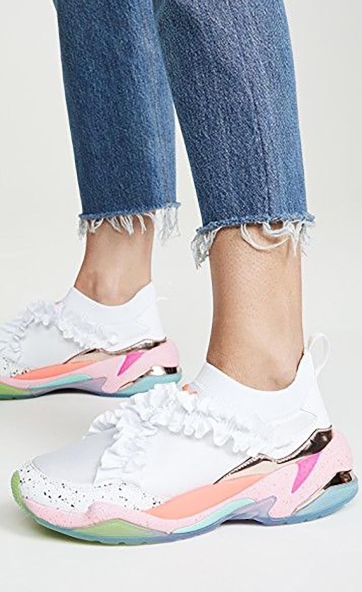 STYLECASTER | Dainty White Sneakers You Could Definitely Wear Under Your Bridal Gown