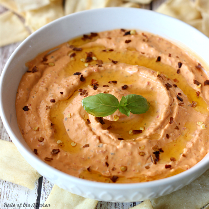 STYLECASTER | 17 Vegetable Recipes That Are Mostly Just Cheese | Roasted Red Pepper Dip