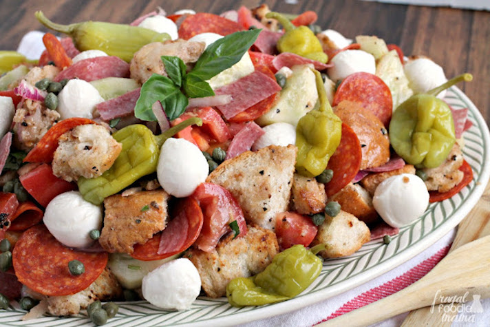 STYLECASTER | 17 Easy-to-Pack Picnic Recipes That Anyone Can Make | Antipasto Panzanella Salad