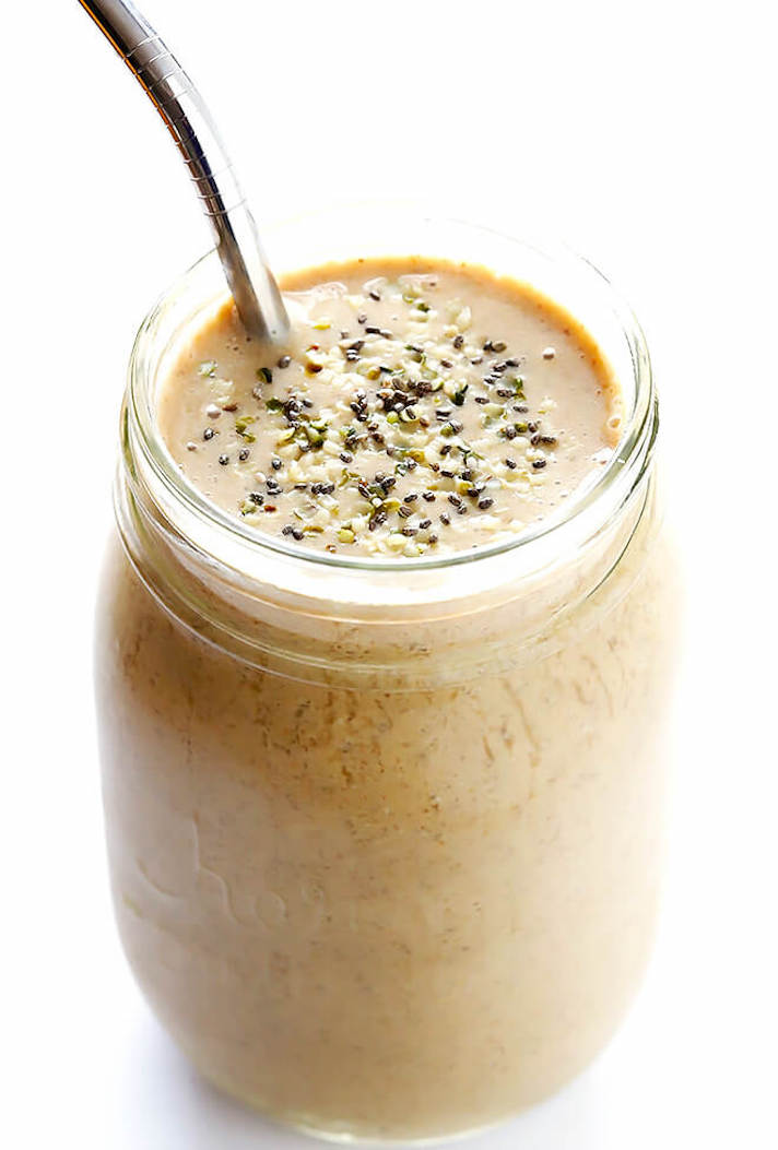 STYLECASTER | 15 Easy Coffee Smoothies That'll Turn You Into A Morning Person | Coffee Protein Smoothie With Hemp and Chia Seeds