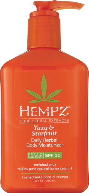 Hempz Yuzu & Starfruit Daily Herbal Body Moisturizer, Broad Spectrum SPF 30