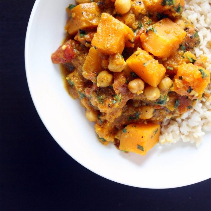 STYLECASTER | 15 Slow-Cooker Butternut Squash Recipes To Try This Fall | Butternut Squash and Chickpea Curry