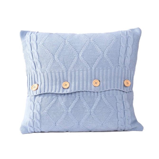 amazon blue knit throw pillow