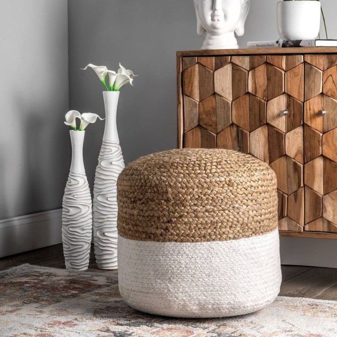 One Kings Lane Janus Braided Pouf
