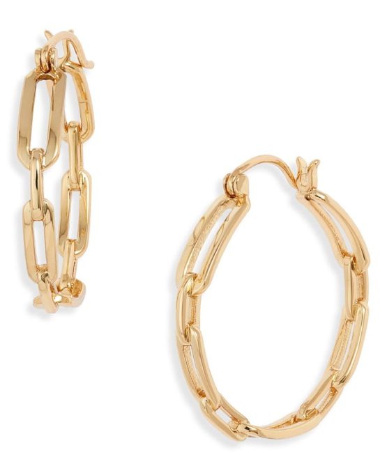 STYLECASTER | Nordstrom Sale Jewelry | link hoop earrings