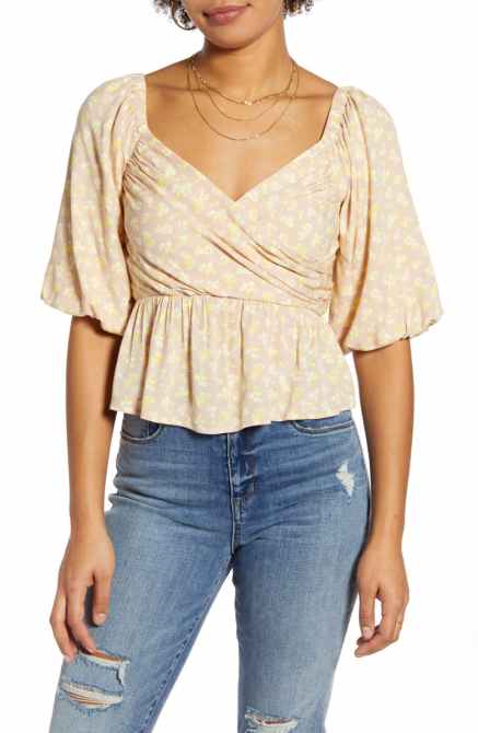 STYLECASTER | Nordstrom Sale Tops 2020 | yellow floral top