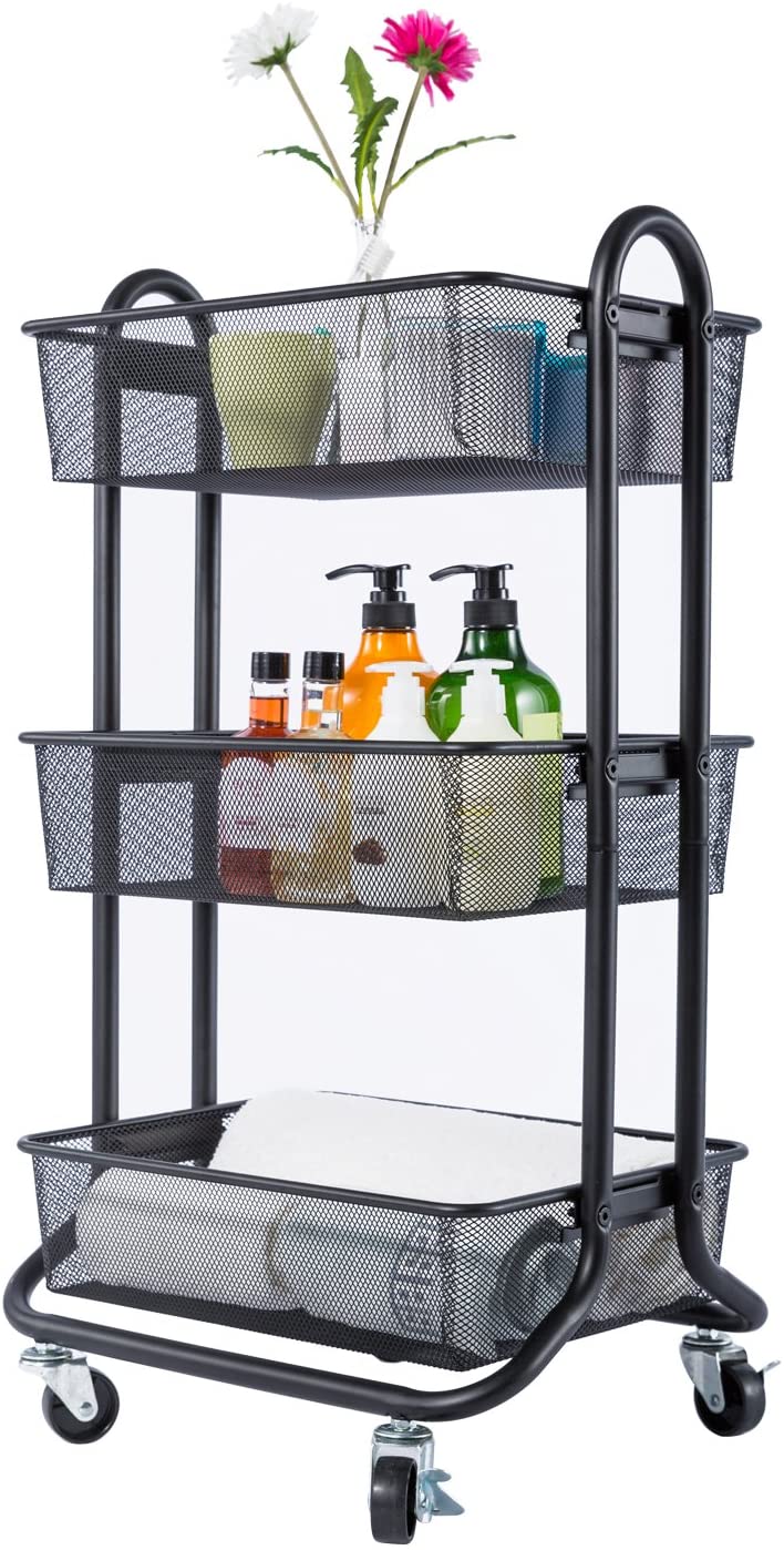 DESIGNA-3-Tier-Rolling-Utility-Cart-Storage