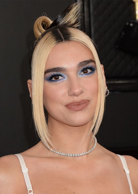 dua lipa dark roots blonde hair