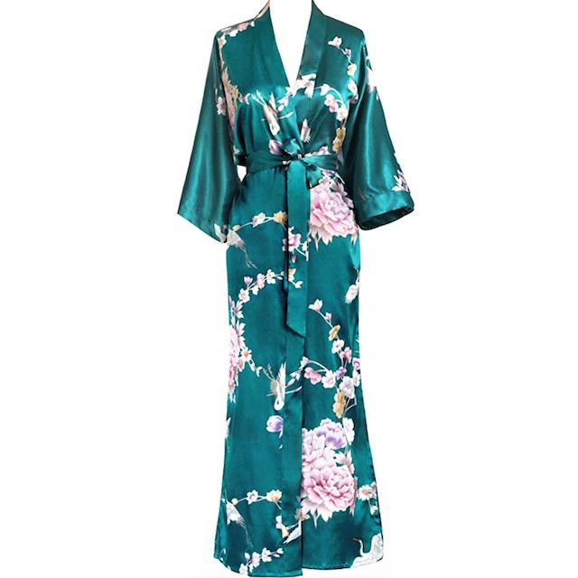 KIM+ONO Women's Satin Kimono Robe Long