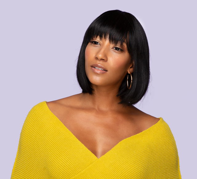 Mayvenn Edgy Edna Straight Top Lace Short Bob With Bangs Wig