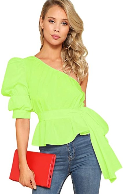 STYLECASTER | Summer 2020 Fashion Trends | romwe neon blouse