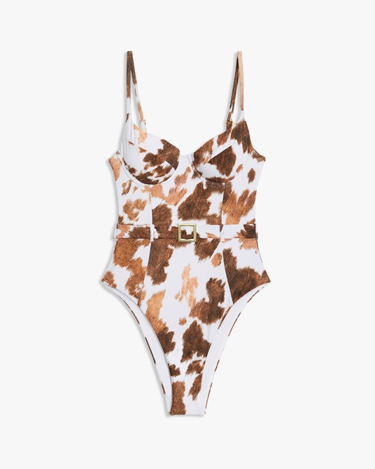 STYLECASTER | Kylie Jenner Cow Print Swimsuit
