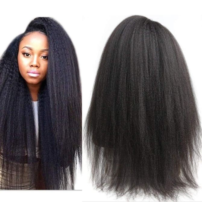 Queen Plus Hair Straight Peruvian Yaki Pre-Plucked Wig