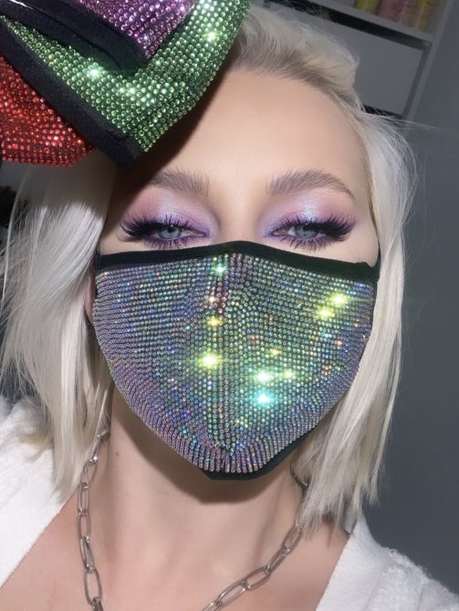 STYLECASTER | Ariana Grande Rhinestone Face Mask