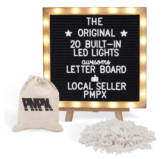 Black Felt Letter Board with Stand