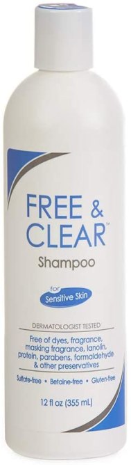 free and clear shampoo