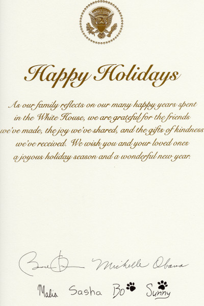 Obama Christmas Card 2016