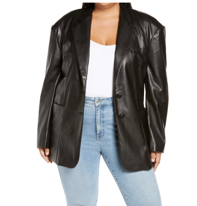 STYLECASTER | Leather Blazer Trend