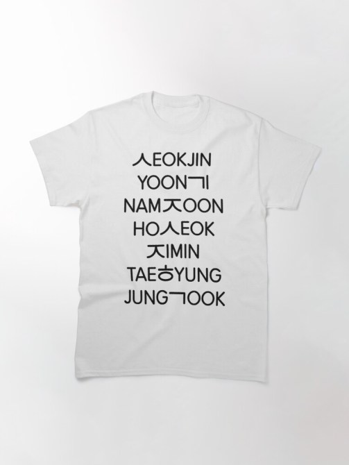 BTS Hangul Names T-Shirt