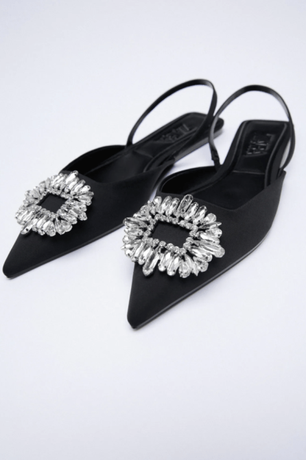 STYLECASTER | Zara Sparkly Low Heel Mules