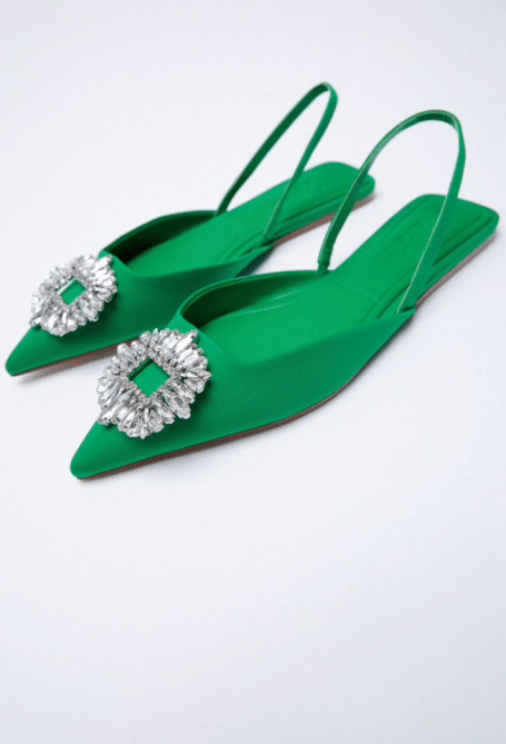 STYLECASTER | Zara Sparkly Low Heel Mules