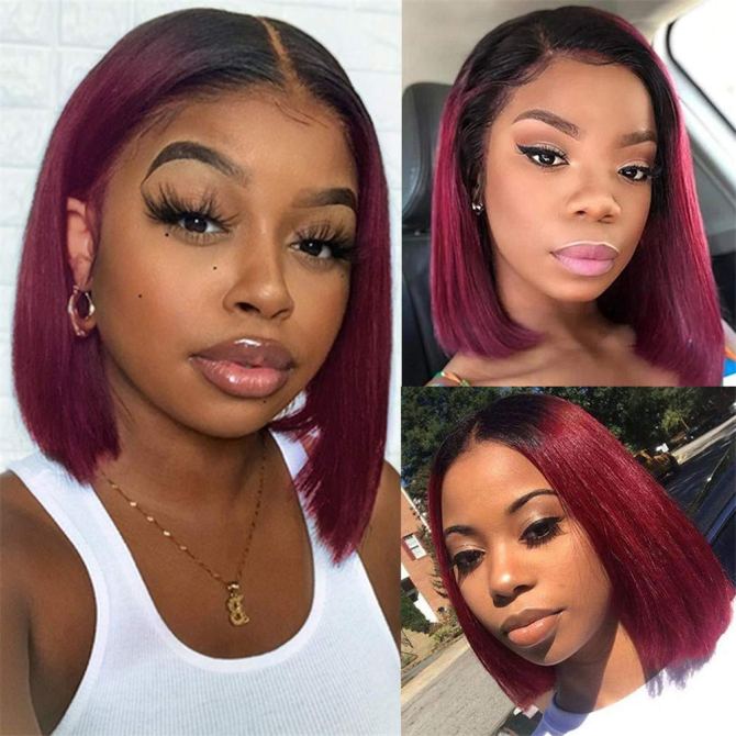 AliPearl Hair 1B/99J Short Bob Lace Front