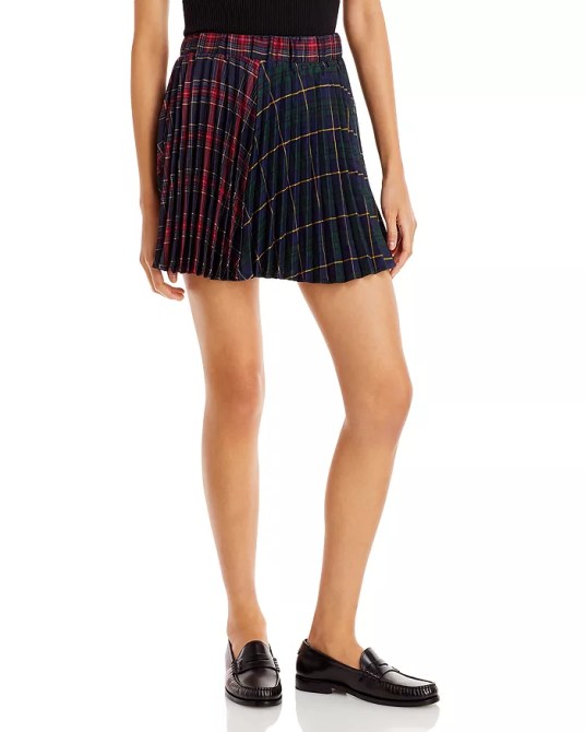 Fore Plaid Pleated Mini Skirt