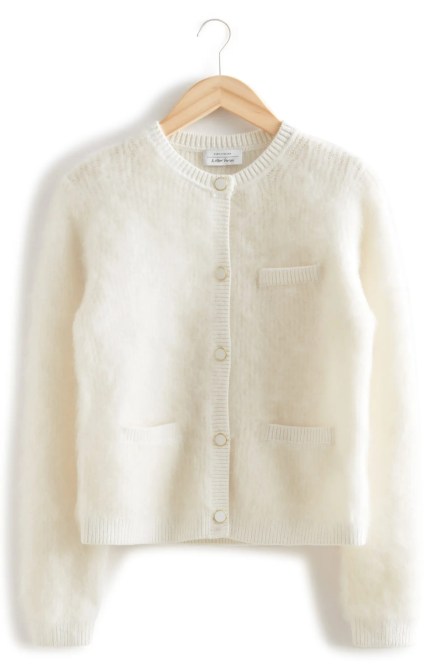 Cotton Blend Bouclé Cardigan