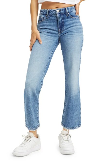 Good American Good Icon High Waist Crop Bootcut Jeans Nordstrom