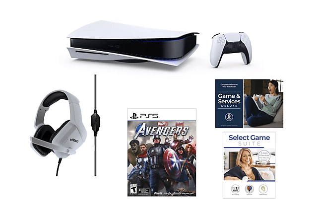 PS5 Console with Avengers, Gaming Headset & Vouchers