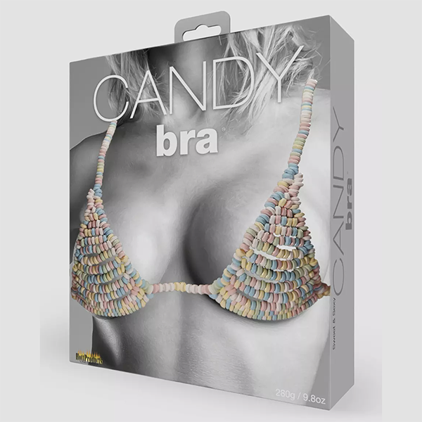 A box containing a candy bra