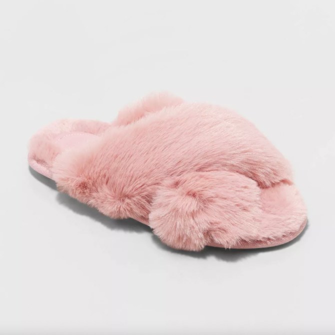 Women's Paris Crossband Fur Slide Slippers