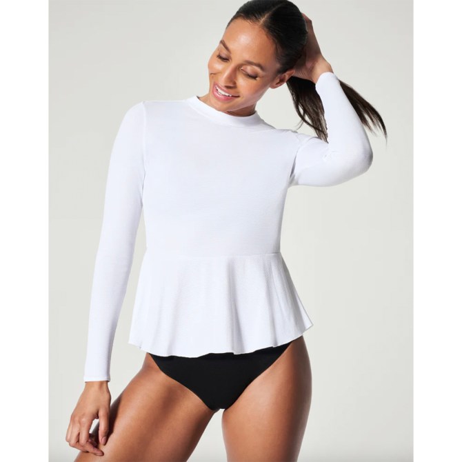 Spanx Peplum Swim Shirt