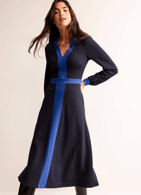 Colourblock Ponte Midi Dress