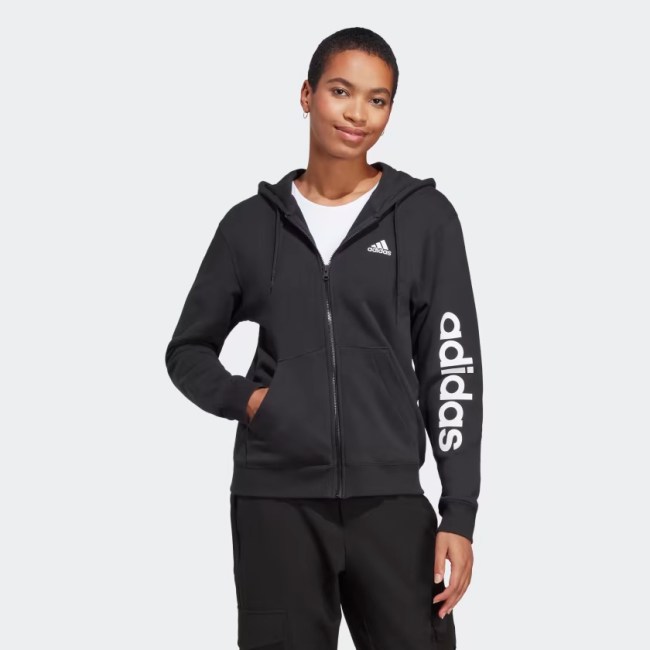 Adidas Black Friday Sale: Essentials Linear Full-Zip French Terry Hoodie