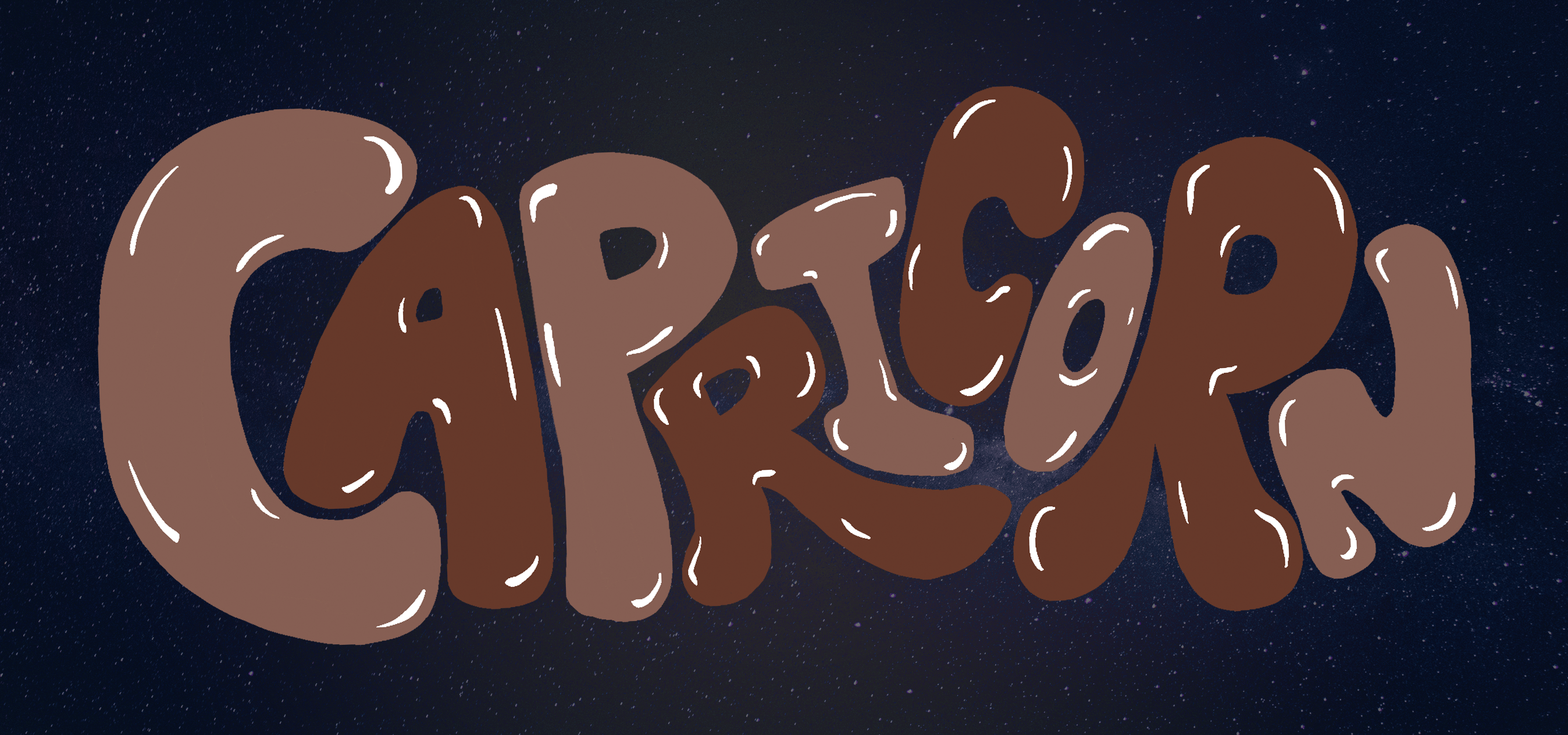 "Capricorn" laid over a starry sky
