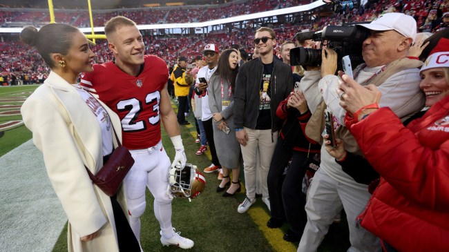 Christian McCaffrey and Olivia Culpo